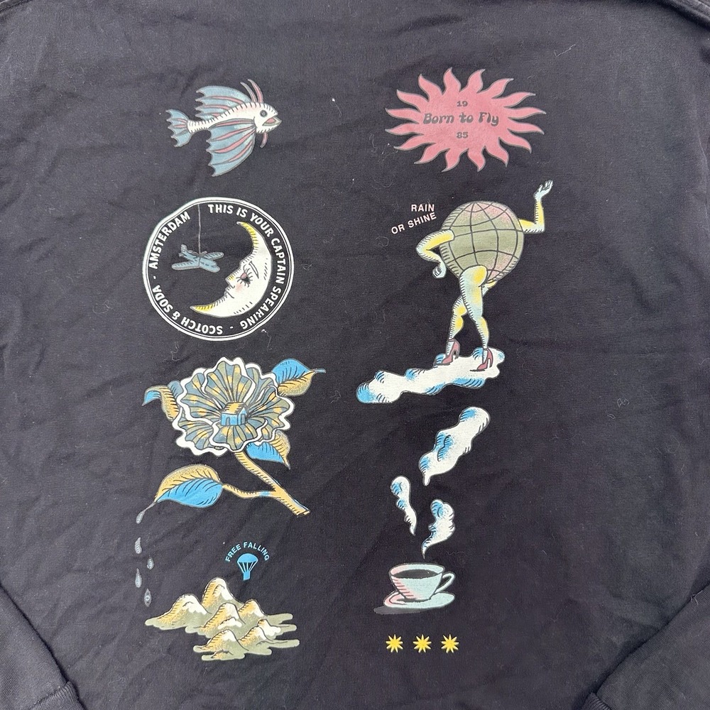 Scotch and Soda Shirt Mens Medium Black Longsleeve Graphic Print - Picture 3 of 10